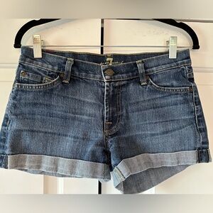7 for all mankind low rise cuff denim short